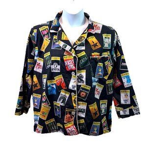 PLAYBILL Broadway Shows Pajama Top Sz L Jersey Boys Evita Lion King Annie Cats